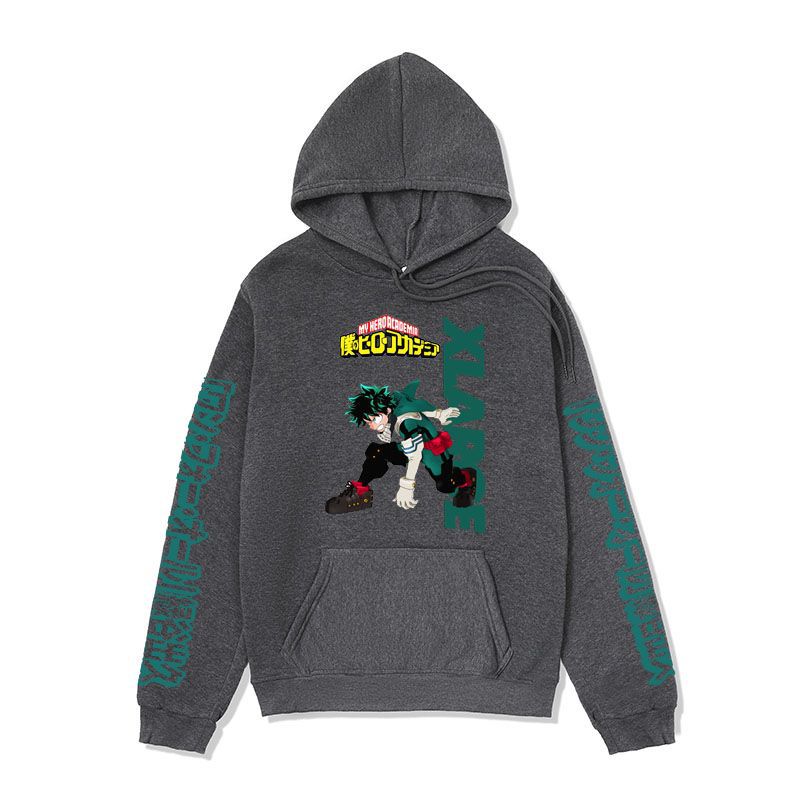 Anime Hoddies My Hero Academia Sweater Midoriya Izuku Series Hoodie Autumn and Winter Fleece-Lined