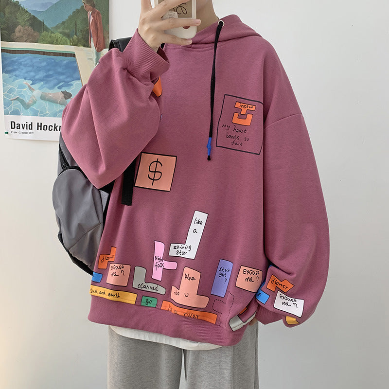 Men's Hoodie Loose Print