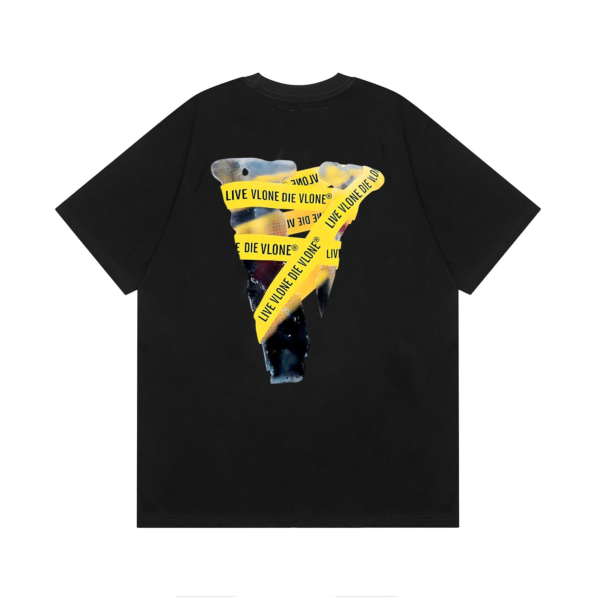 Vlone T Shirt Spring and Summer Rubber Strip Big V Pattern