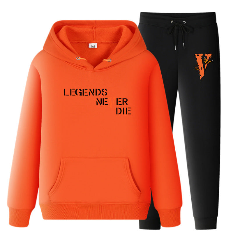 Vlone Hoodie & Pants 2 Piece Set Printing Sweatshirt And Sweatpants Fall Winter Hooded