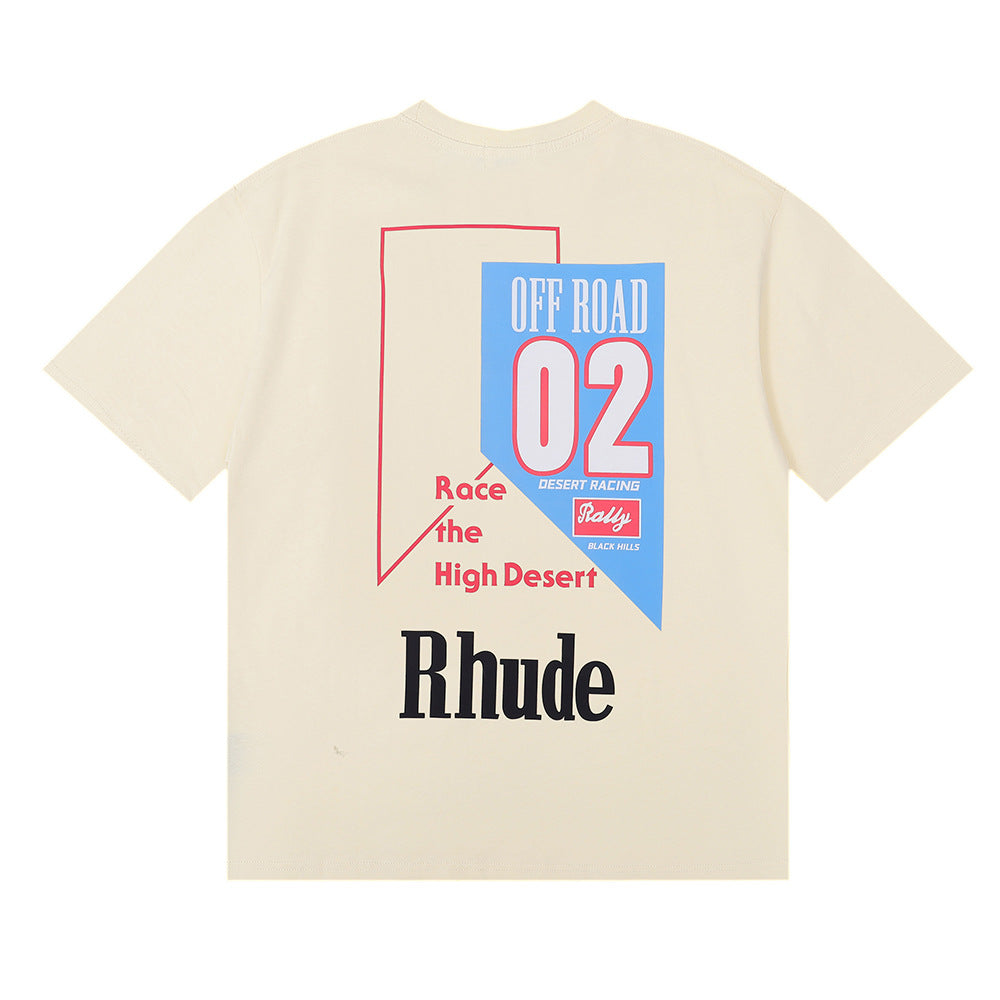 Rhude T Shirt Micro Track Letter Print Short Sleeve T-Shirt