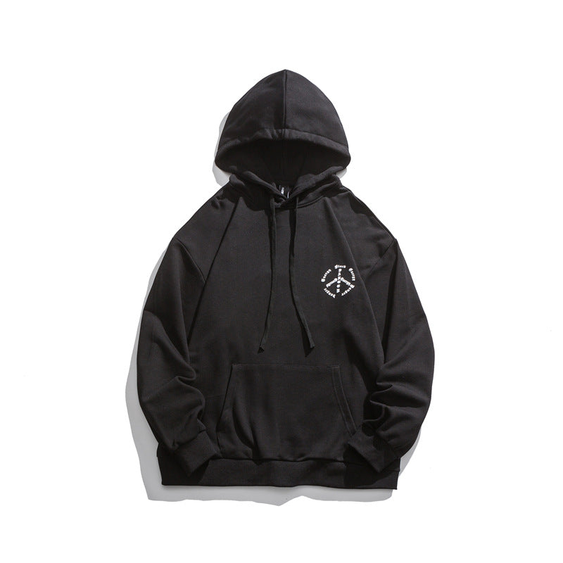 Mens Graphic Hoodies Men's Hooded Sweater Printed Long-Sleeved Top Male