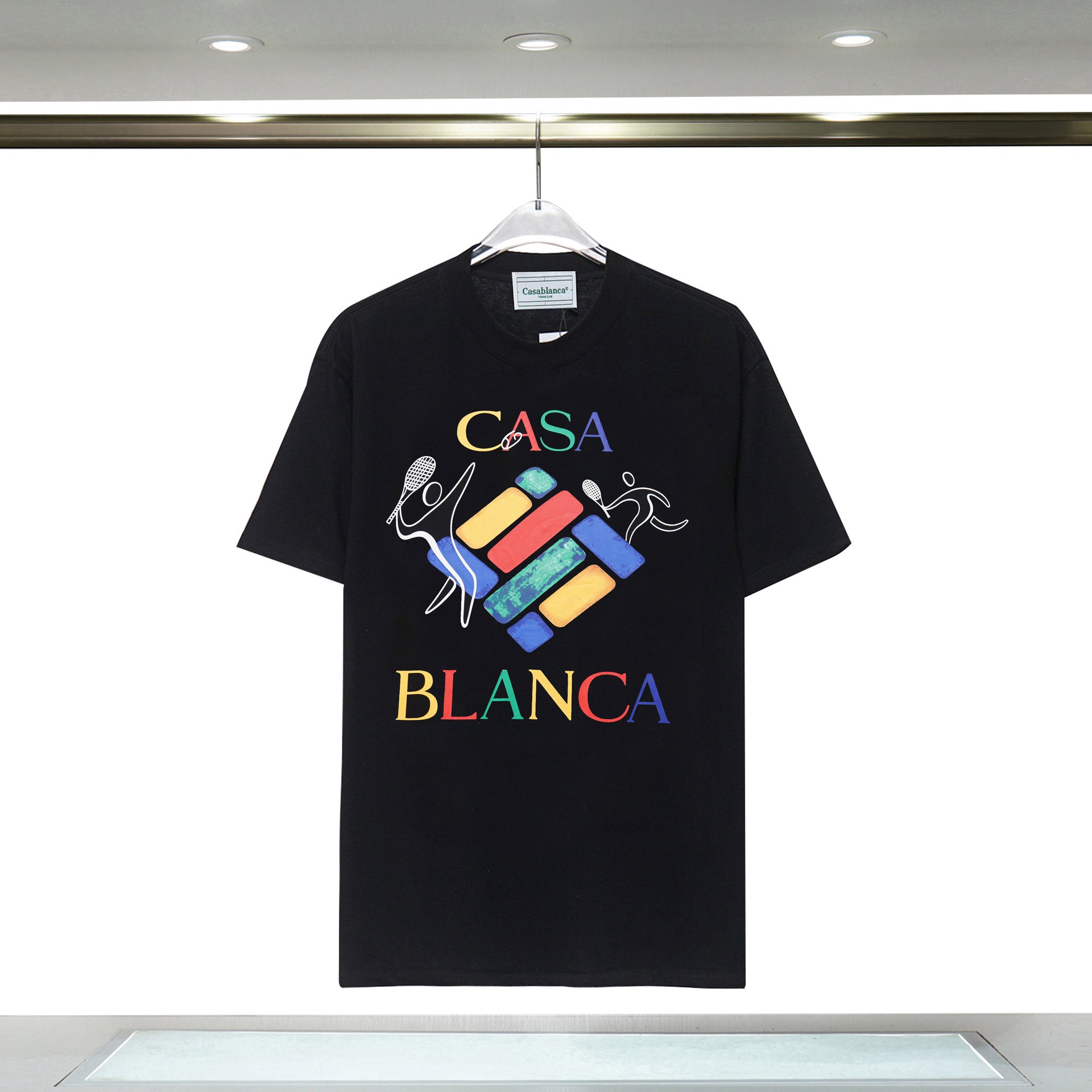 Casablanca T Shirts Spring/Summer Print Loose Cotton Short Sleeve T-Shirt