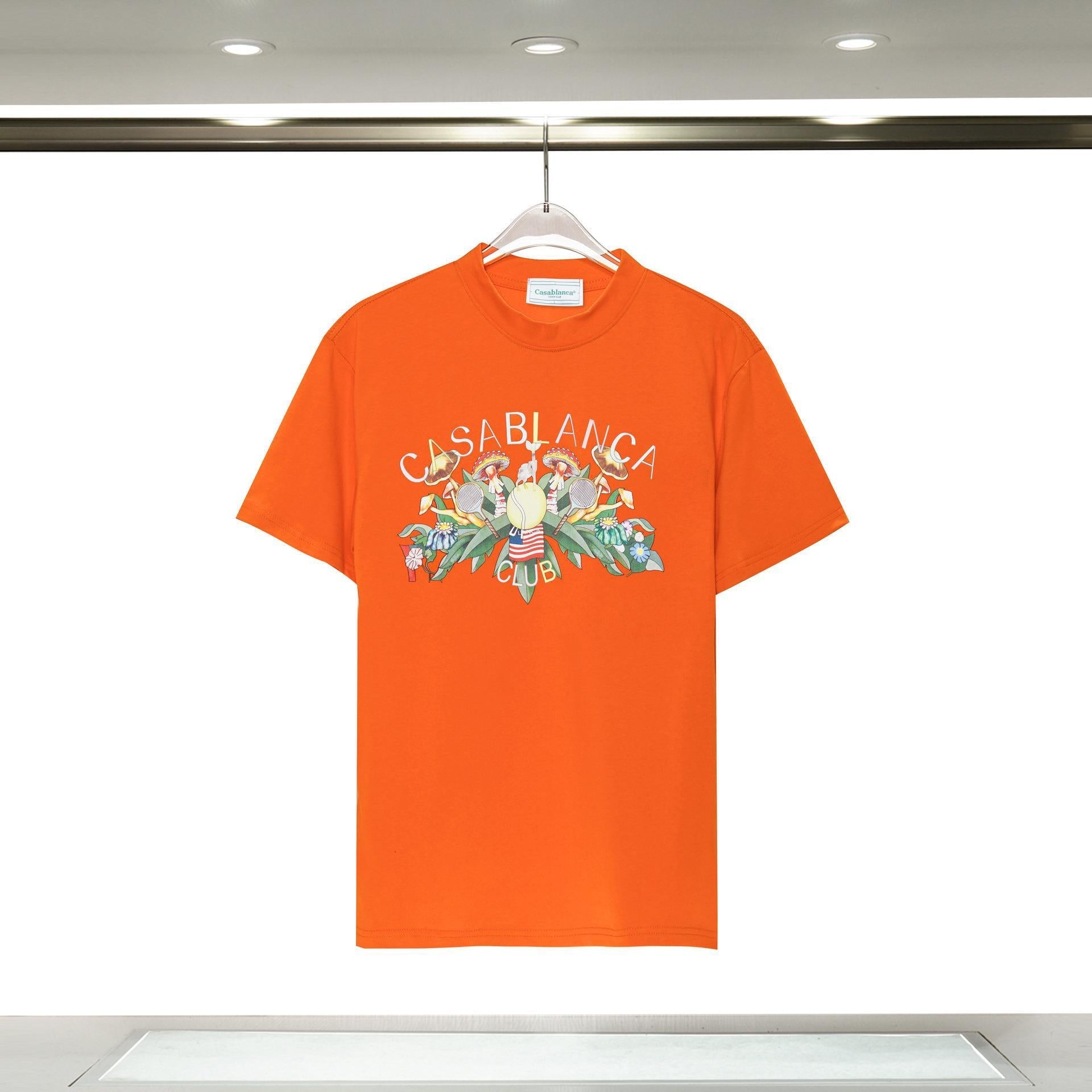 Casablanca T Shirts Spring/Summer Print Loose Cotton