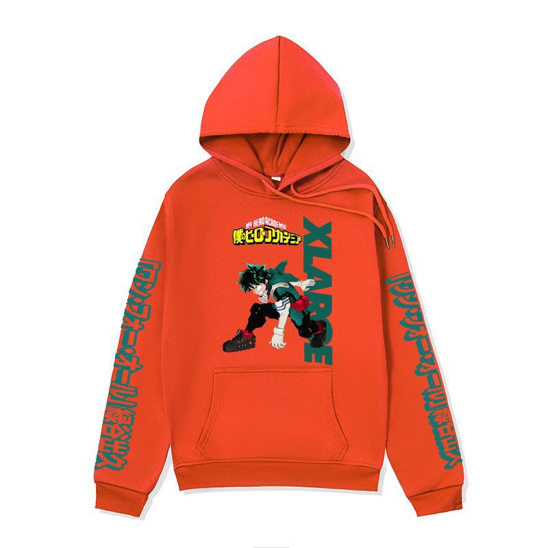 Anime Hoddies My Hero Academia Sweater Midoriya Izuku Series Hoodie Autumn and Winter Fleece-Lined