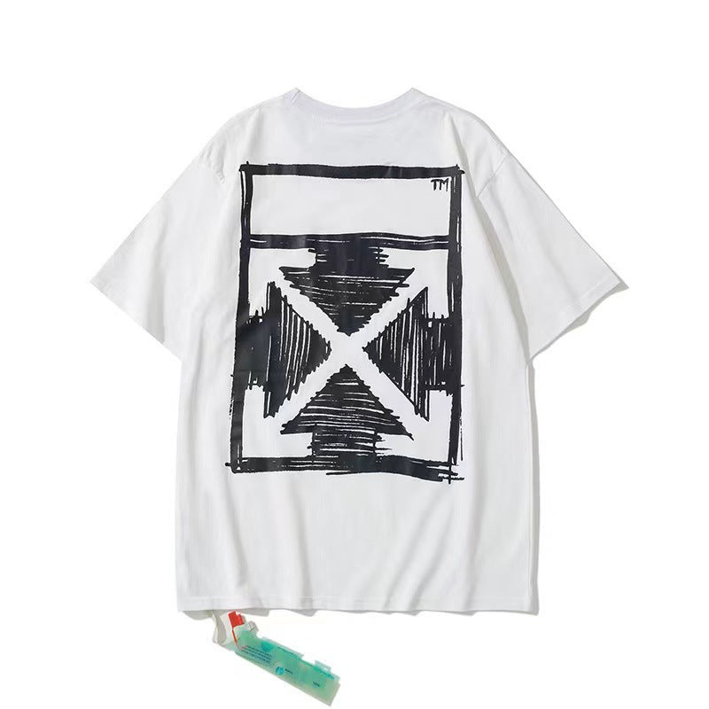 Off White T Shirts Back Sketch Arrow Print