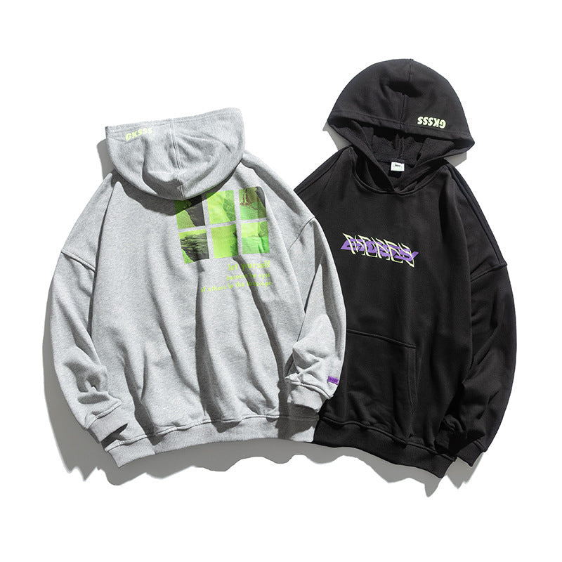 Man Fall Outfis Autumn Printed Hoodie Men's Oversize Casual Pullover