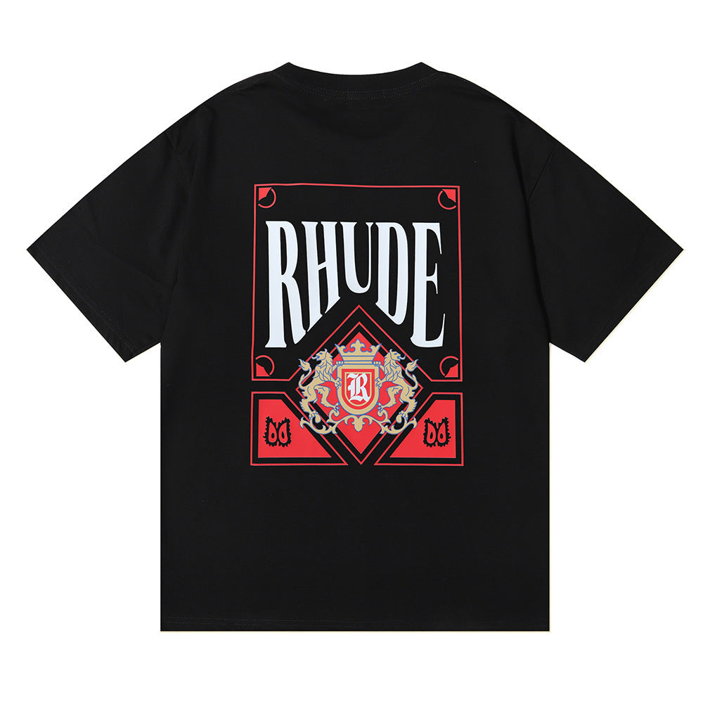 Rhude T Shirt Micro Label Letter Card Print Short Sleeve T-Shirt