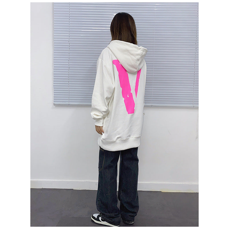 Vlone Hoodie Big V Autumn And Winter Men'S And Women'S Loose-Fitting Hoodie Sweater Street