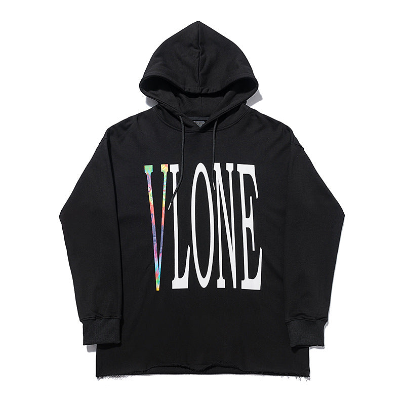 Vlone X Ray Hoodie 3d Reflective Letter Printing Casual Hooded Sweater Long Sleeve Men And Women