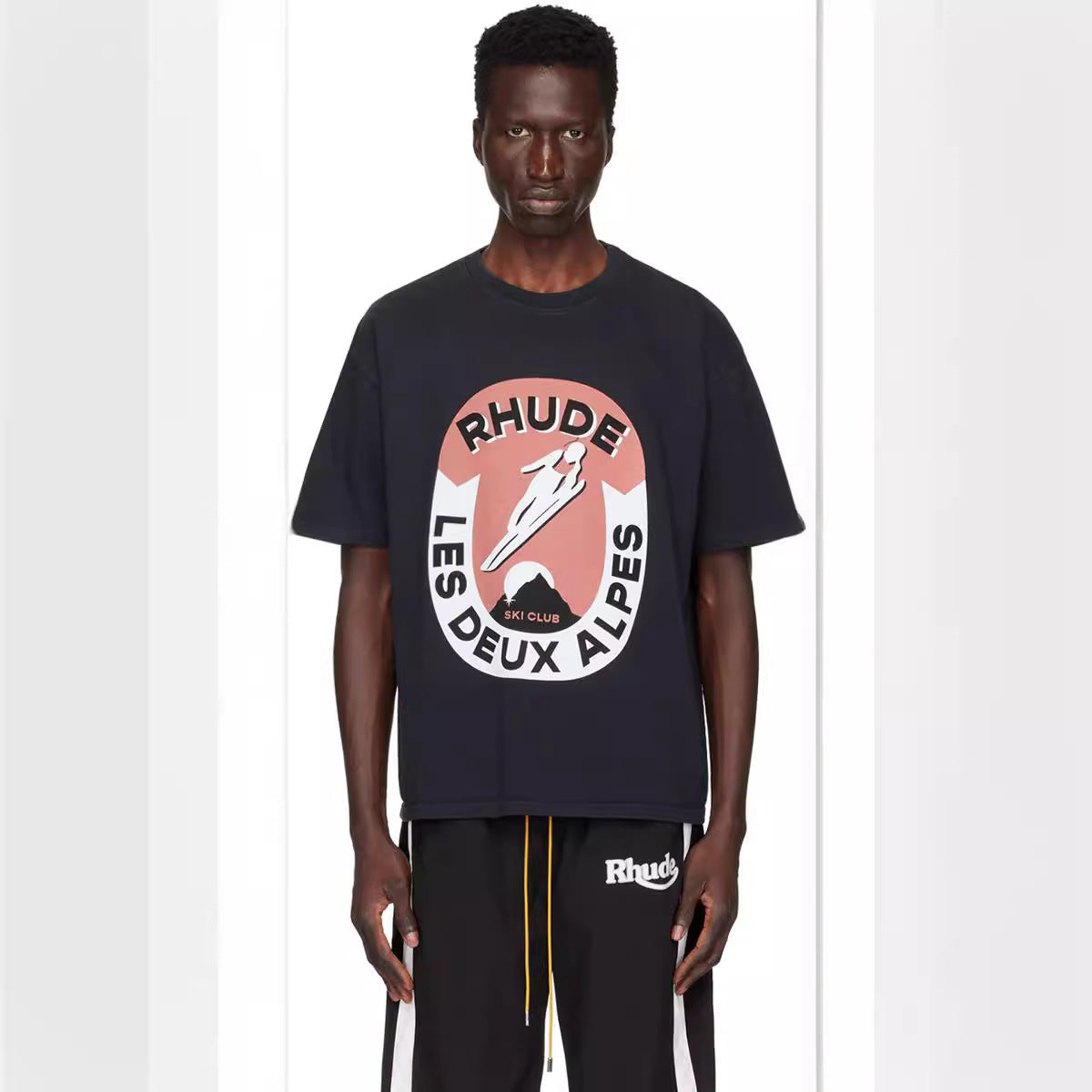 Rhude T Shirt Ski Theme Letter Print Short Sleeve T-Shirt