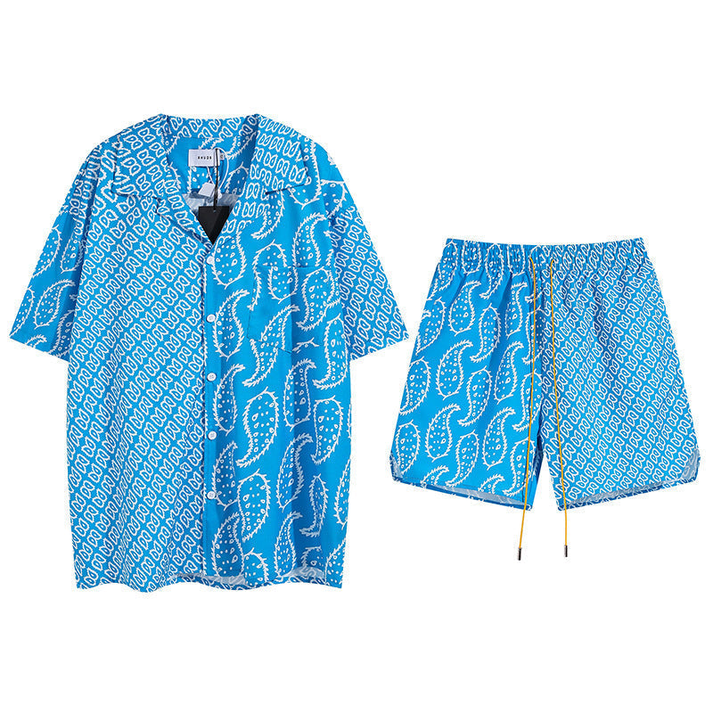 Rhude T Shirt Family Totem Casual Short Sleeve Shirt, Shorts