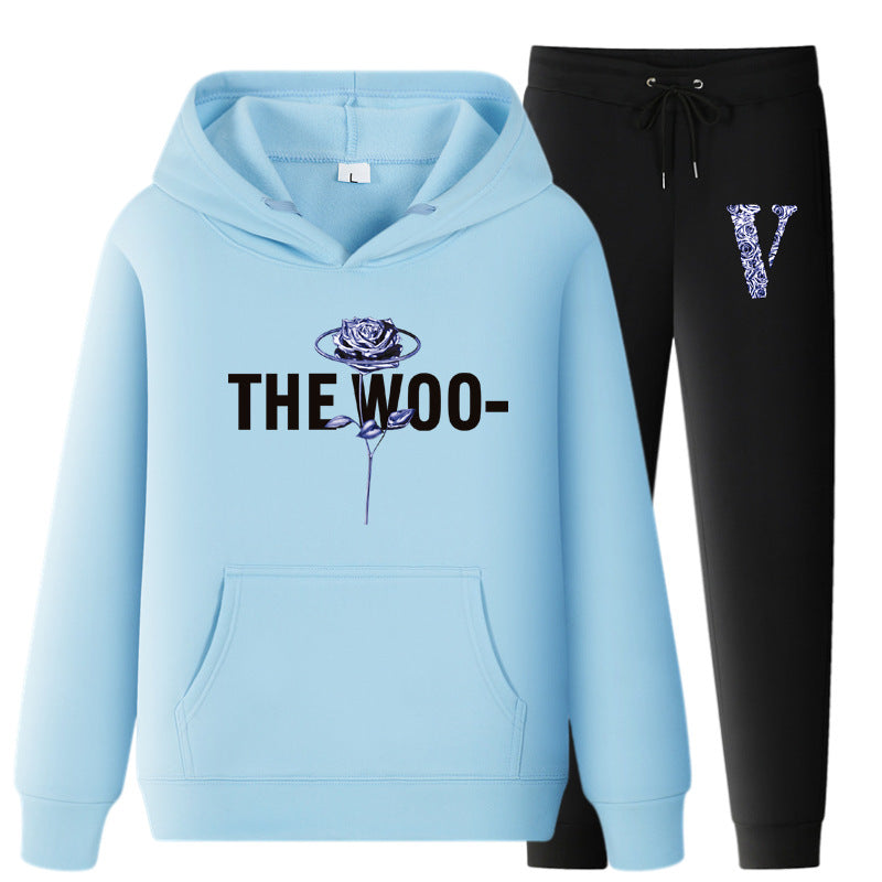 Vlone Hoodie & Pants 2 Piece Set Fall/Winter Hoodie Leisure Sports