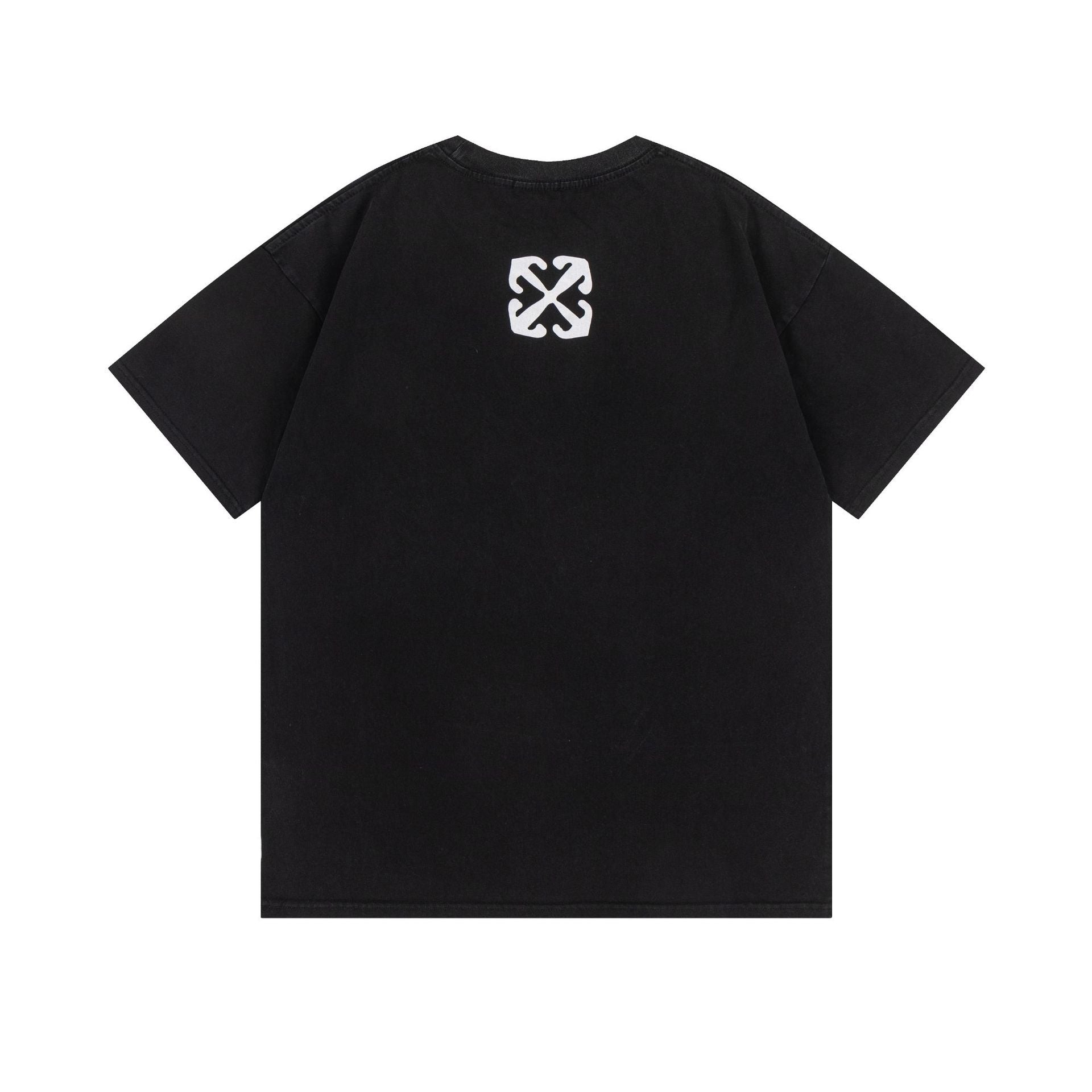 Off White T Shirts OW Madonna Oil Pattern Crew Neck Short Sleeves