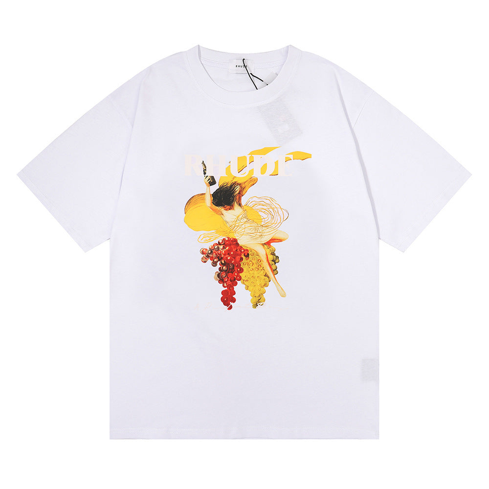 Rhude T Shirt Micro Label Alphabet Art Abstract Short Sleeve T-Shirt