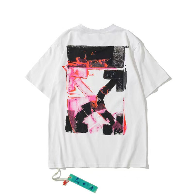 Off White T Shirts Graffiti Painting Arrow Print