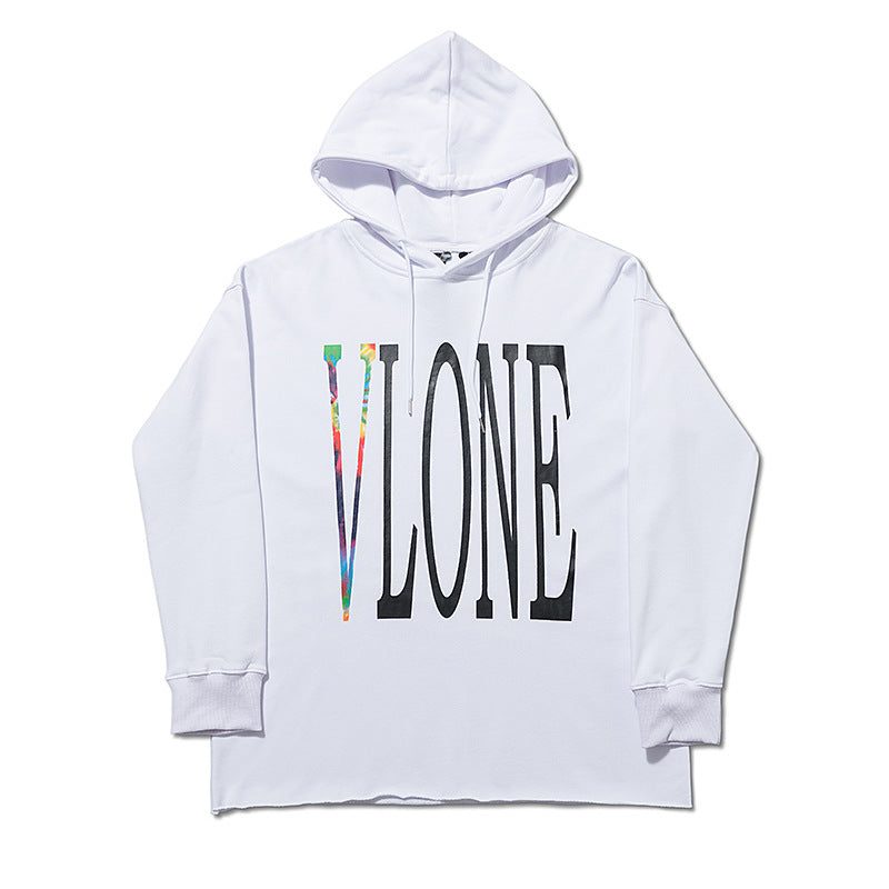 Vlone X Ray Hoodie 3d Reflective Letter Printing Casual Hooded Sweater Long Sleeve Men And Women
