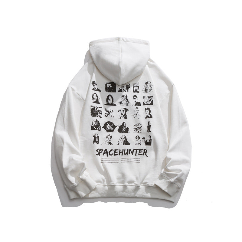 Men's Graphic Hoodies Figure Printed Hooded Long Sleeve Top Men