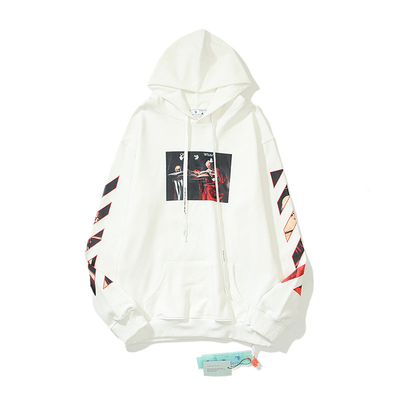 off White Hoodie Printed Men's Women's Pullover Ow Casual Loose Coat