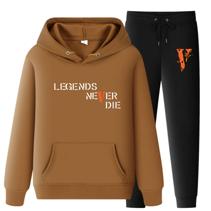 Vlone Hoodie & Pants 2 Piece Set Printing Sweatshirt And Sweatpants Fall Winter Hooded