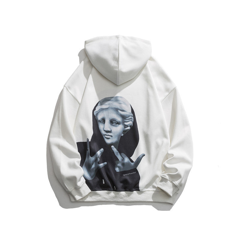 Men's Graphic Hoodies Men's Autumn Vintage Printed Loose Street Casual Hoodie