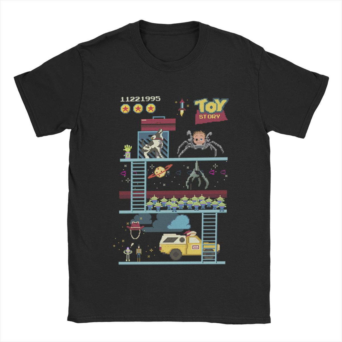 Toy Story T Shirts Men Cotton Casual T-Shirt Round Neck