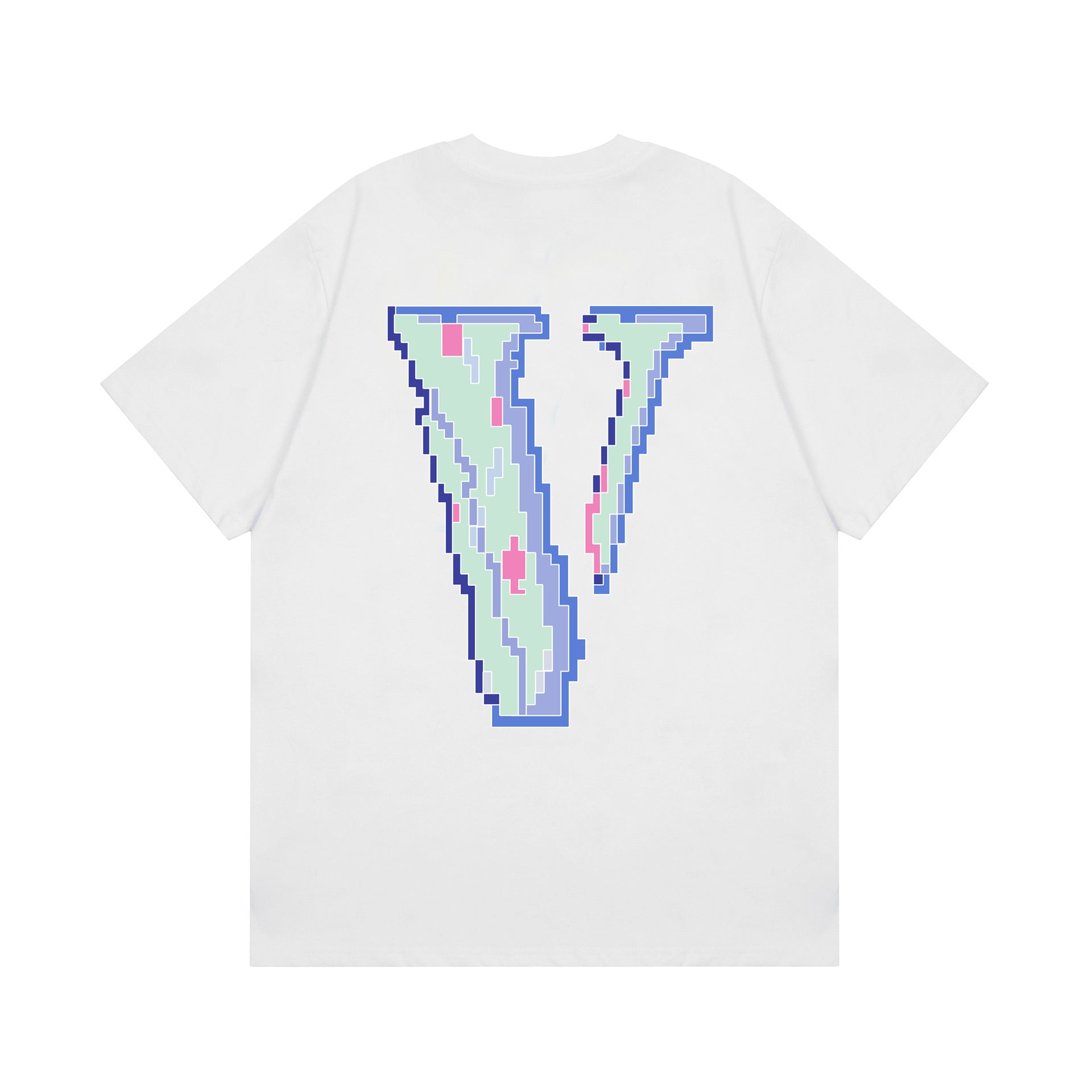 Vlone T Shirt Spring and Summer Mosaic Big V Pattern