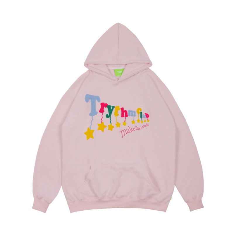 Man Fall Outfits Vintage Casual Hoodie Letter Hip Hop Hooded Sweater