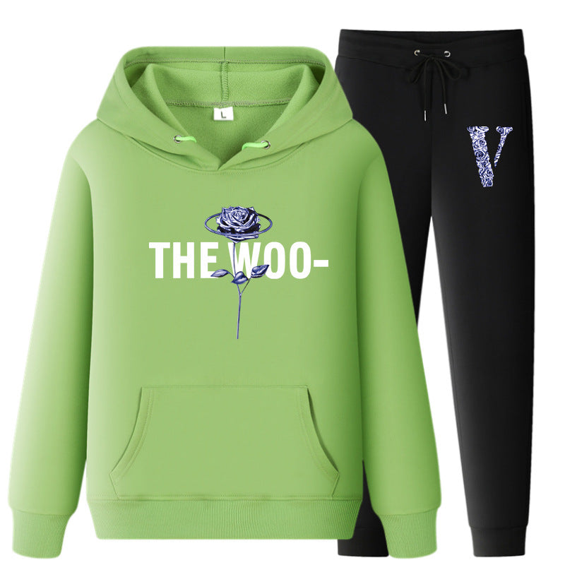 Vlone Hoodie & Pants 2 Piece Set Fall/Winter Hoodie Leisure Sports