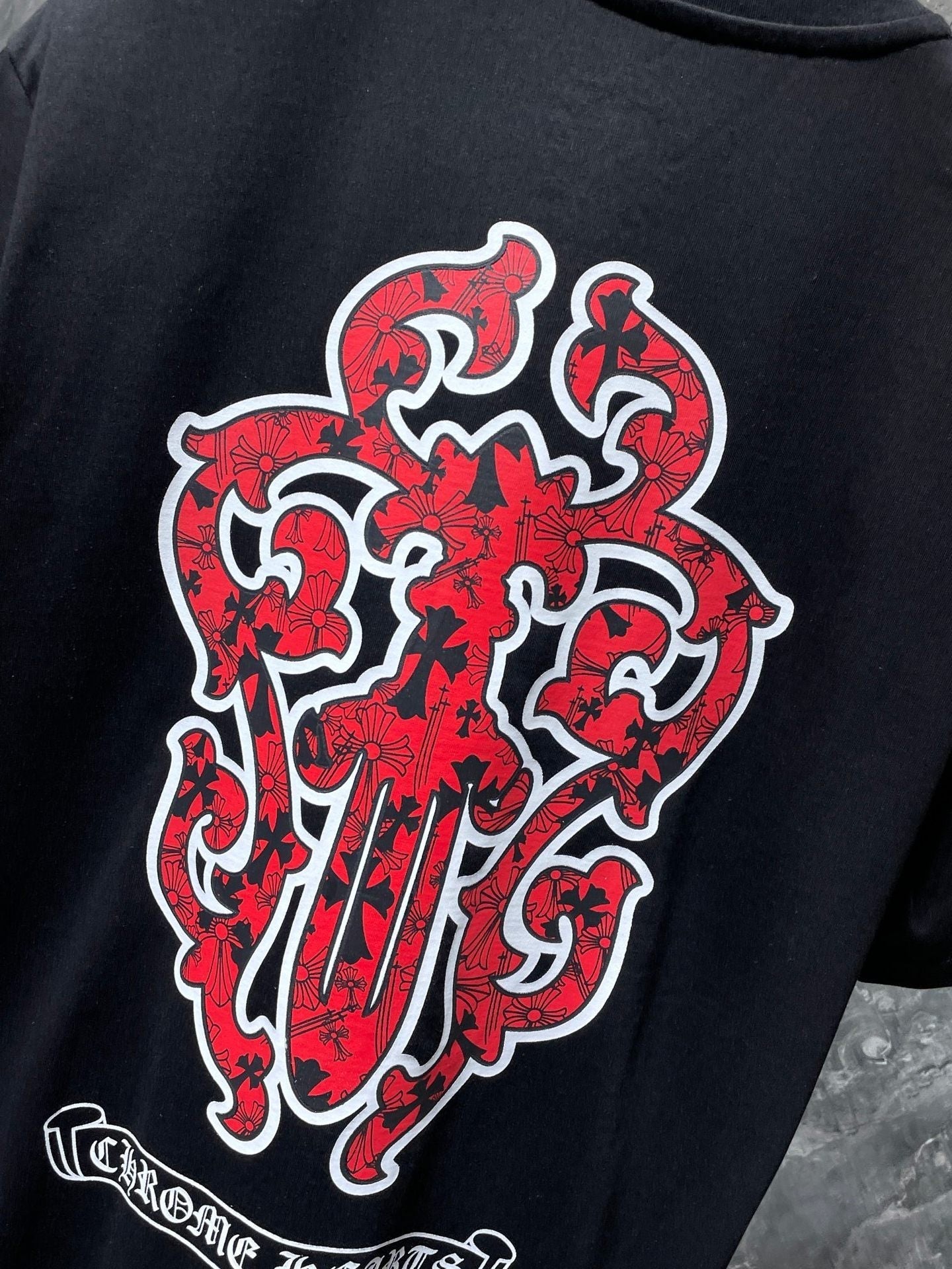 CHH Chrome Hearts T Shirts Red Sword Phantom Short Sleeve T-shirt for Men and Women