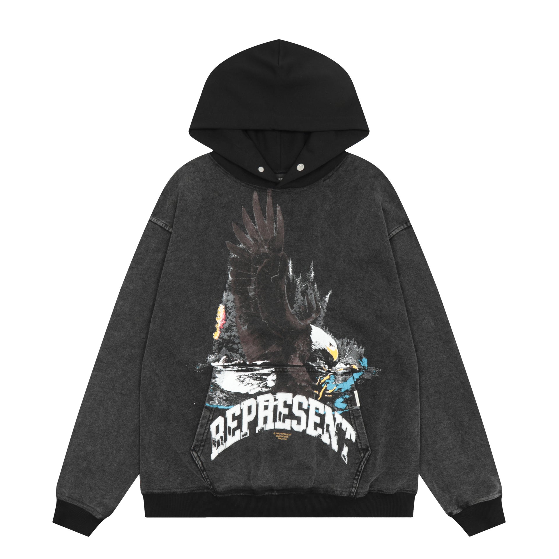Kanye West Sunday Service Hoodie Eagle Print Terry Loose-Fitting Hoodie