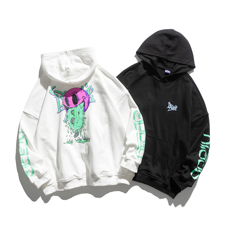 Man Fall Outfis Autumn Cartoon Printed Hoodie Men's Casual Top