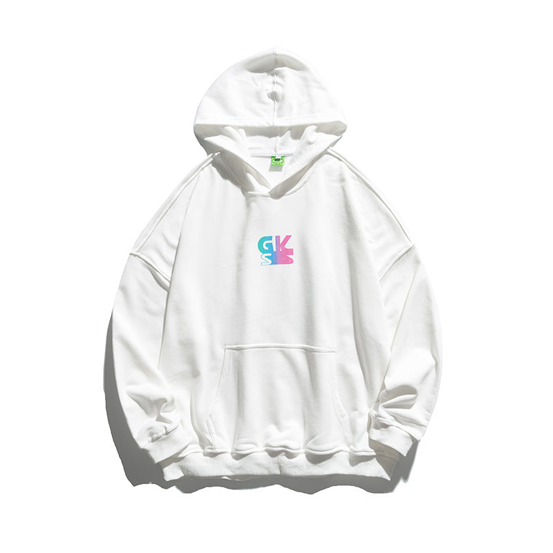 Man Fall Outfis Clothes Vintage Autumn Letters Printed Hoodie Men's Loose Casual Couple Bottoming Shirt