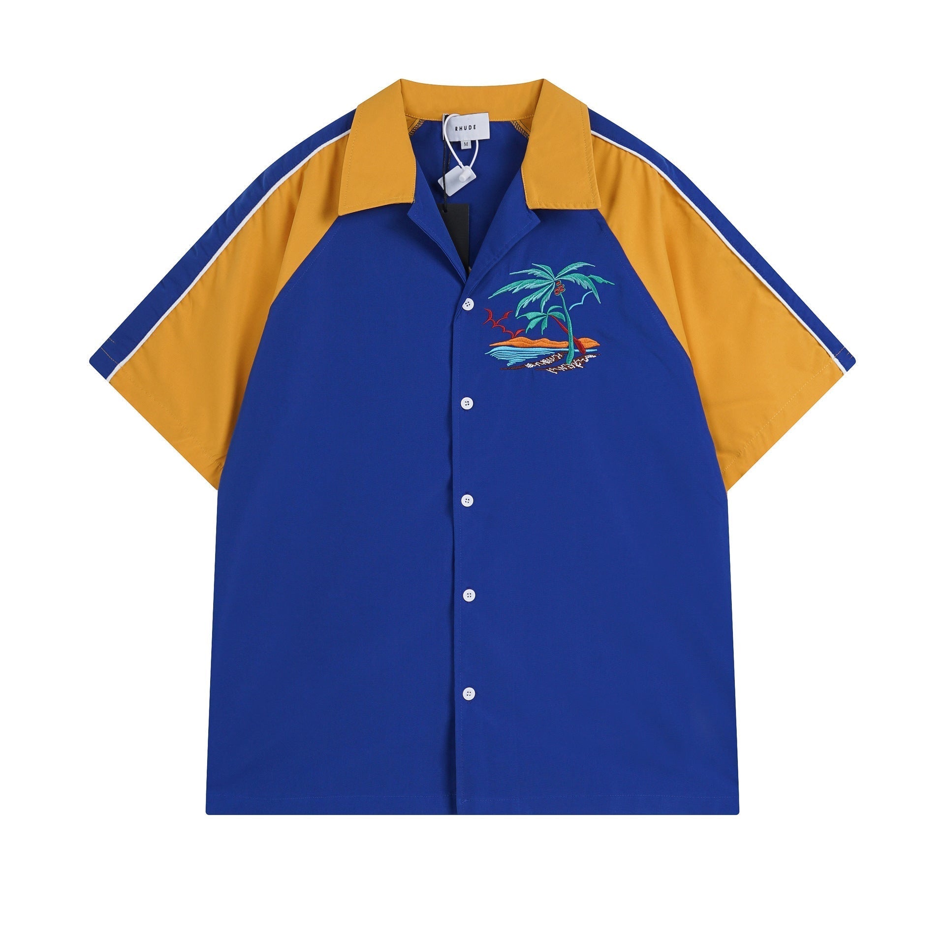 Rhude T Shirt Coconut Alphabet Beach Embroidery Short Sleeve Shirt Shorts