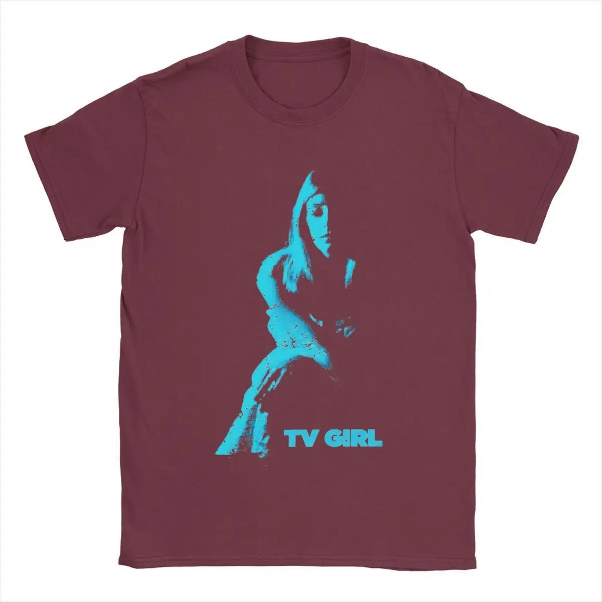 Men Tv Girl T Shirts Pure Cotton Tops Vintage Short Sleeve