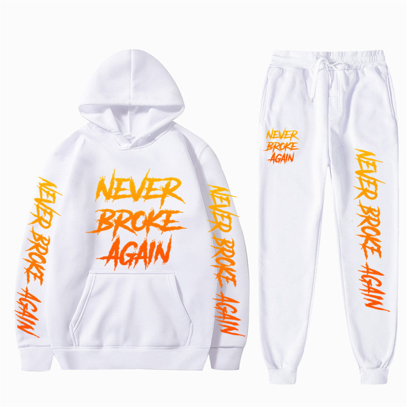 Never Broke Again Hoodie Casual Hooded Sweatshirt Casual Sports Pants