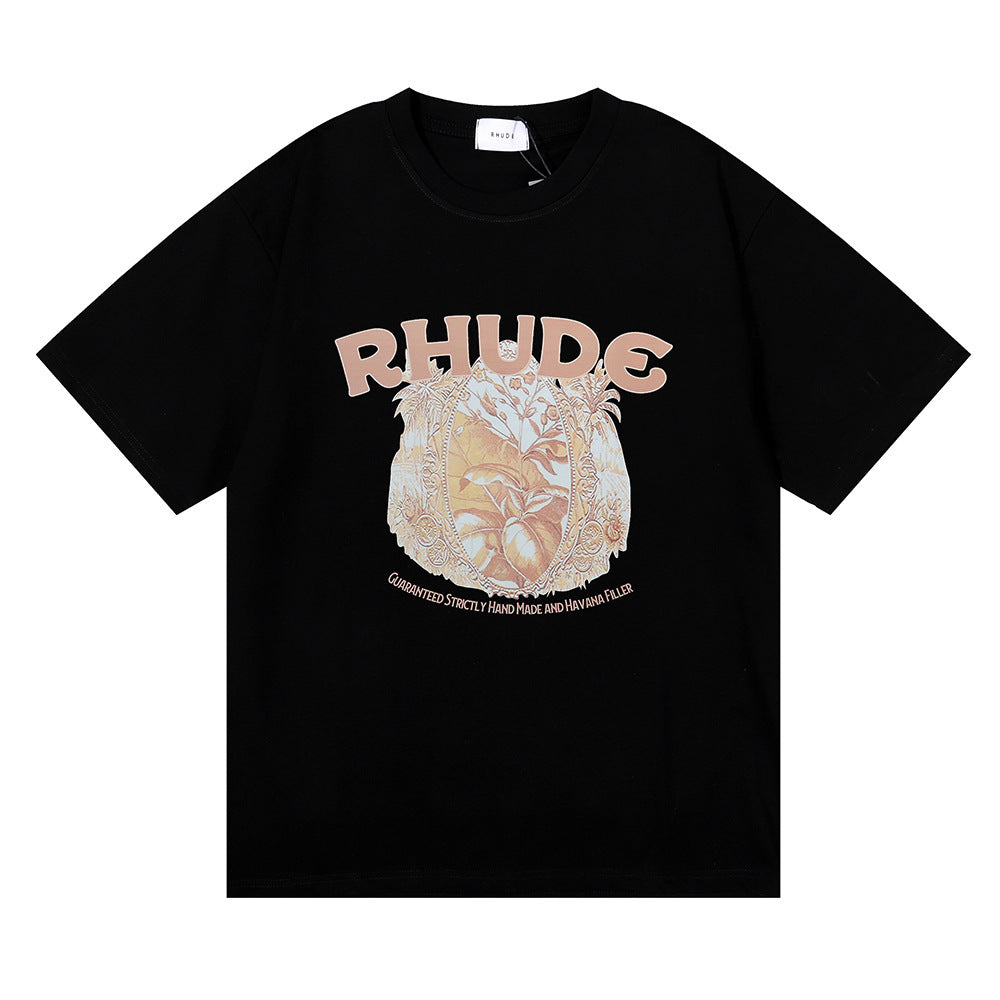 Rhude T Shirt Wheat Ear Fruit Print Short Sleeve T-Shirt