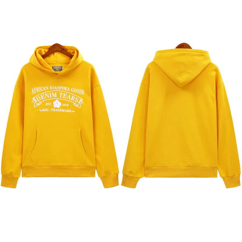 Denim Tears Outfit:Hoodie/Sweatpants (Separate Purchase Options) Casual Hooded Sweatshirt Sweatpants