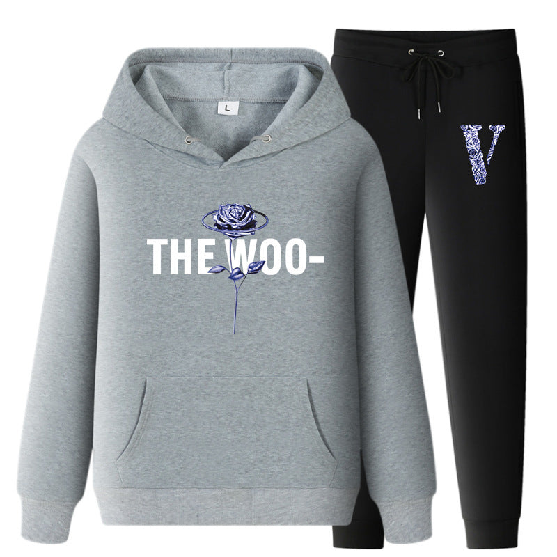 Vlone Hoodie & Pants 2 Piece Set Fall/Winter Hoodie Leisure Sports