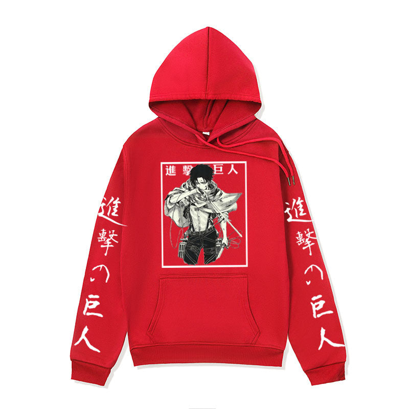 Anime Hoddies Autumn and Winter Fleece-Lined Hoodie Sun Man Attack on Titan Series Hoodie