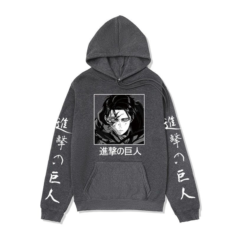 Anime Hoddies Brushed Hoody Autumn and Winter Attack on Titan Series Hoodie Jacket Men