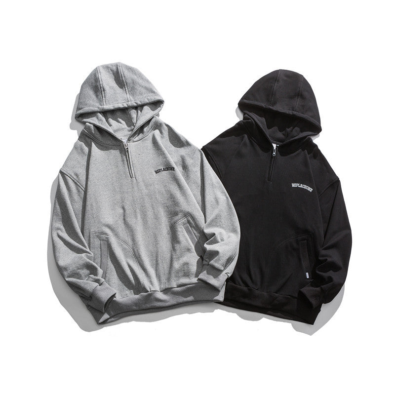 Man Fall Outfis Autumn Simple Letter Embroidered Hoodie Casual Top