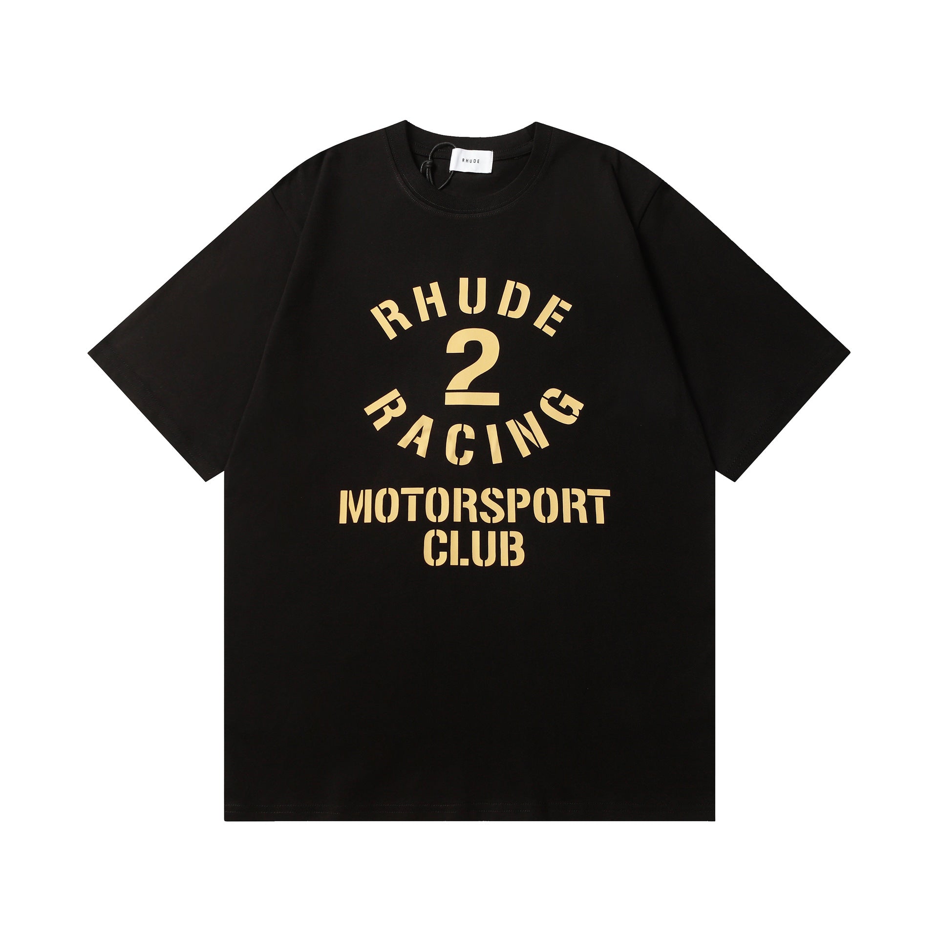 Rhude T Shirt Racing Club Alphabet Slogan Printed Short Sleeve T-Shirt
