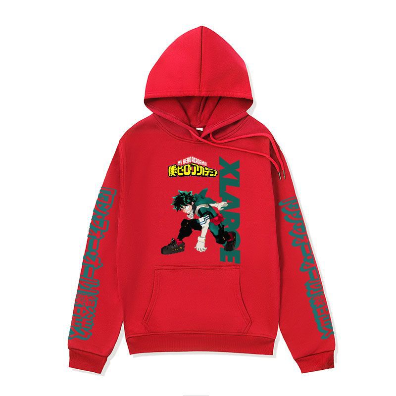 Anime Hoddies My Hero Academia Sweater Midoriya Izuku Series Hoodie Autumn and Winter Fleece-Lined