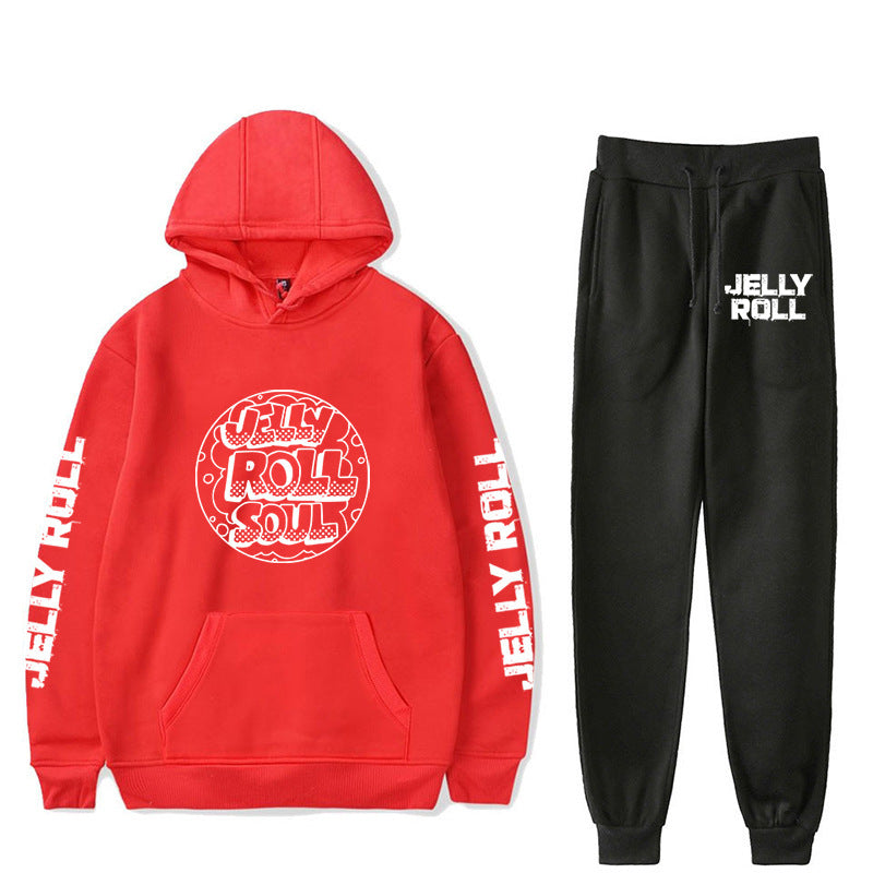 Jelly Roll Hoodie Jelly Roll Peripheral Printed Sweater Sports Two-Piece Suit