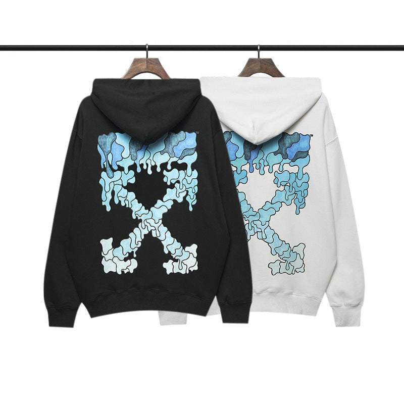 off White Hoodie Autumn and Winter Printed Hooded Long Sleeve Sweater Loose Bottoming Shirt