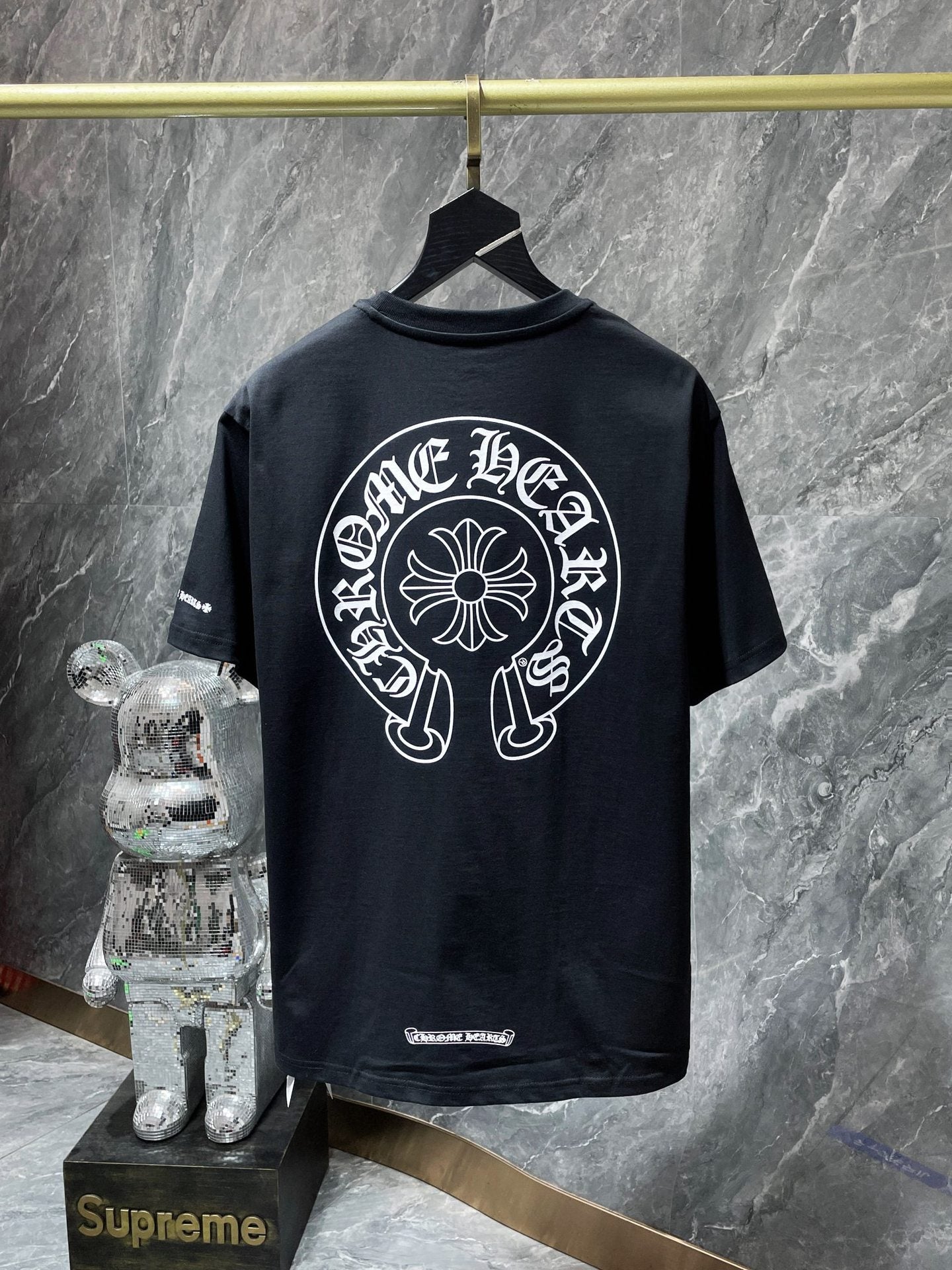 CHH Chrome Hearts T Shirts Big Horseshoe Cruciate Flower Sanskrit Short Sleeve T-shirt