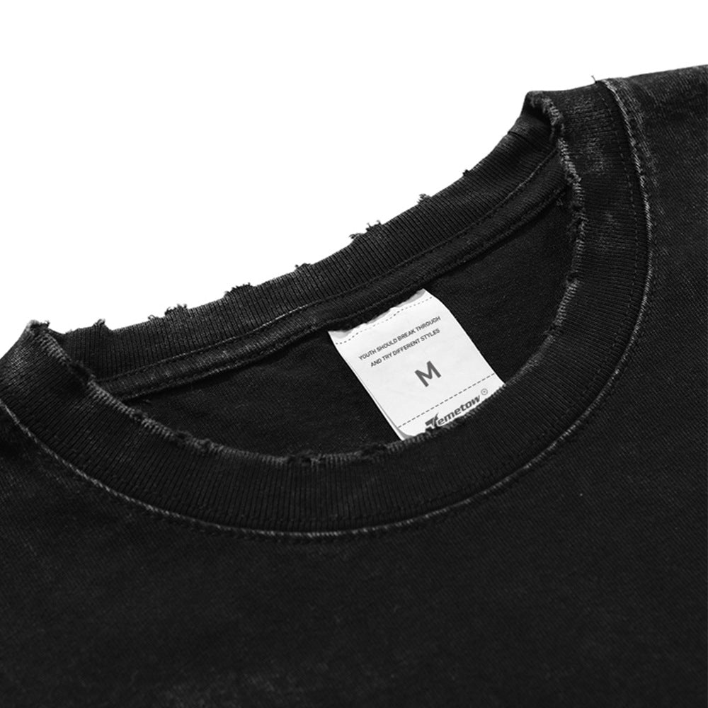 Asap Rocky T Shirts ASAPT Shirt Men's Summer Vintage Wash Short Sleeves