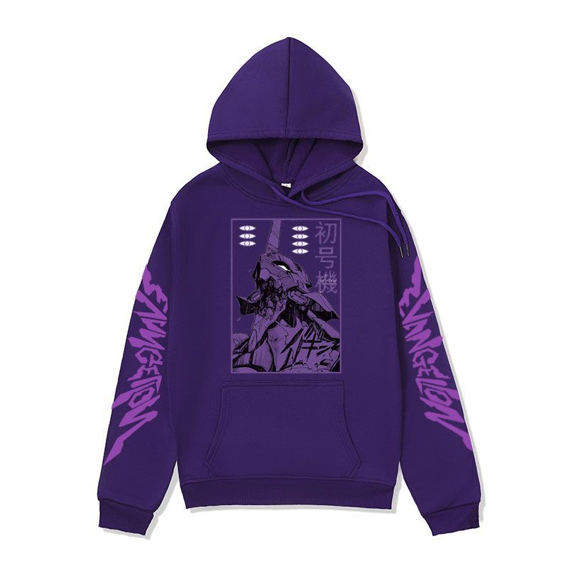 Anime Hoddies Anime Hoodie Tone Evangelion Printed Sweatshirt Spring and Autumn Fleece Hoodies