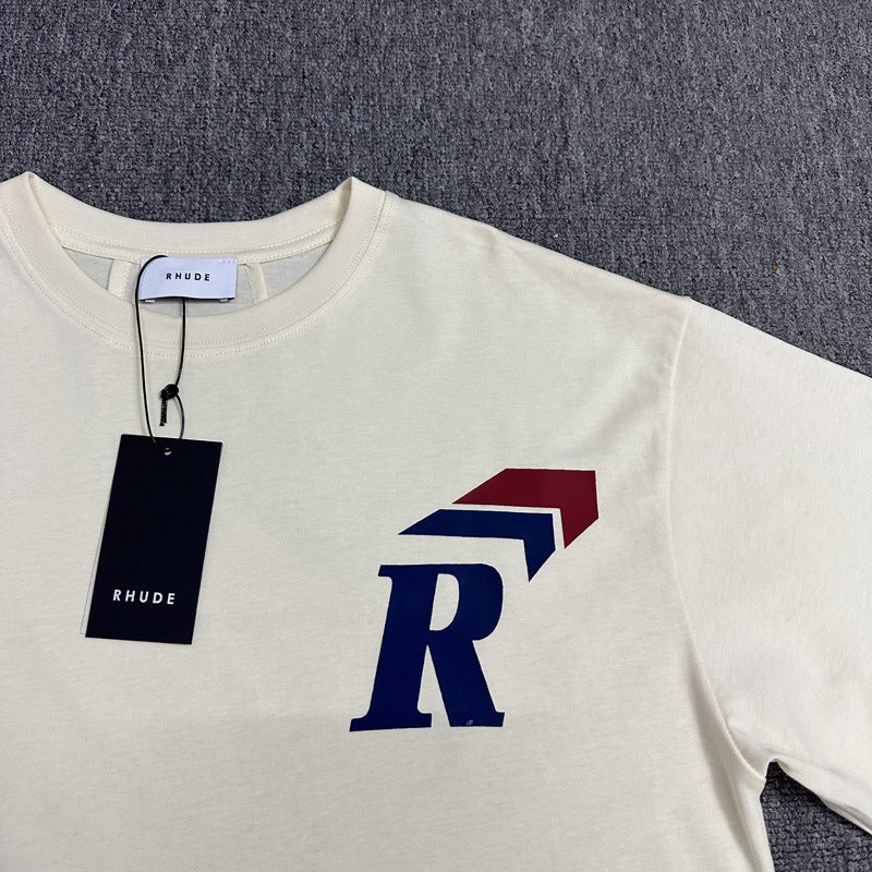 Rhude T Shirt Micro Label Arrow Letter Print Short Sleeve T-Shirt Half Sleeve Shirt